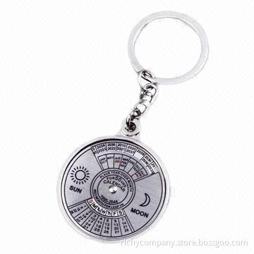Metal keychain with calendar